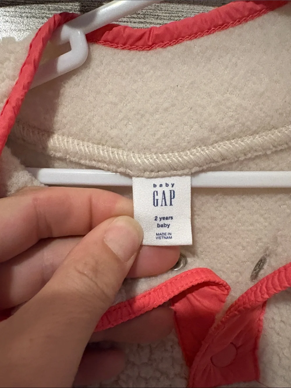 ❤️ PICK 4/$20 GAP Cream Sherpa Hoodie with Coral Snap Placket - Kids